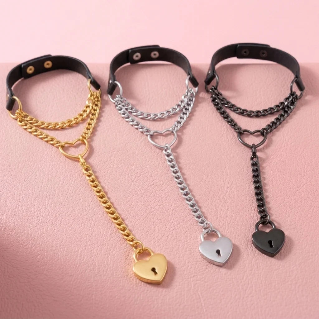 Lock & Key Leather Collar