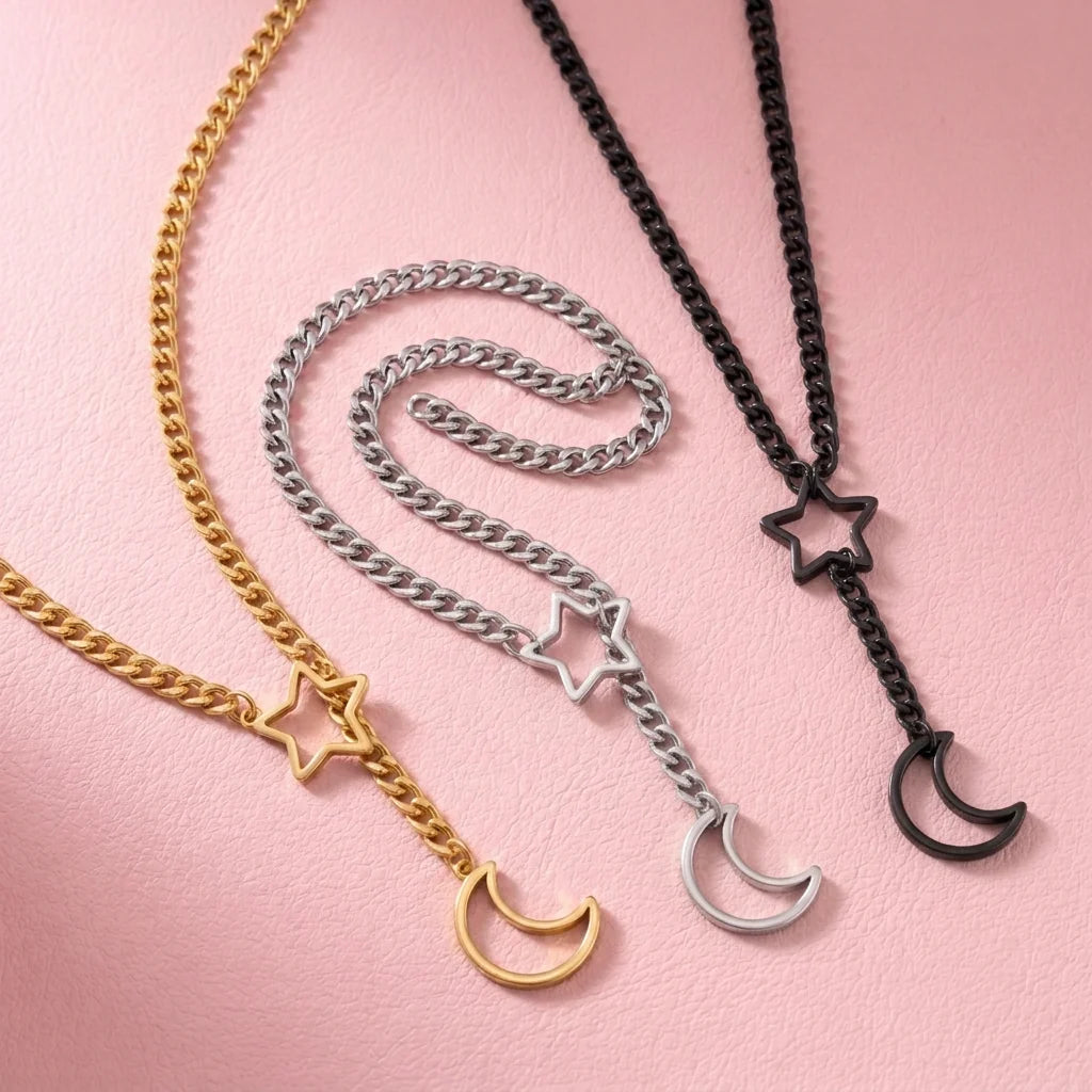 Star & Moon Slip Chain